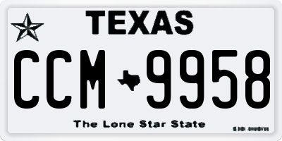 TX license plate CCM9958
