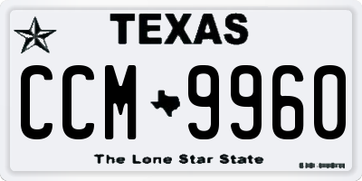 TX license plate CCM9960