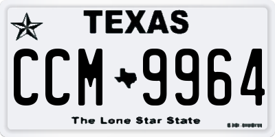 TX license plate CCM9964
