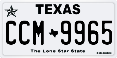 TX license plate CCM9965