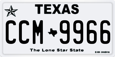 TX license plate CCM9966