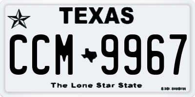 TX license plate CCM9967