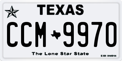 TX license plate CCM9970