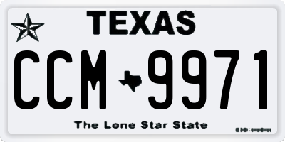 TX license plate CCM9971