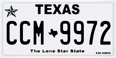 TX license plate CCM9972