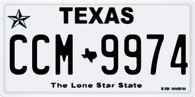 TX license plate CCM9974
