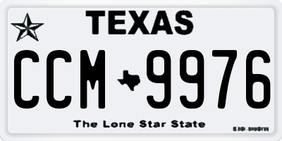 TX license plate CCM9976