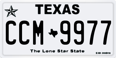 TX license plate CCM9977