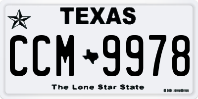 TX license plate CCM9978