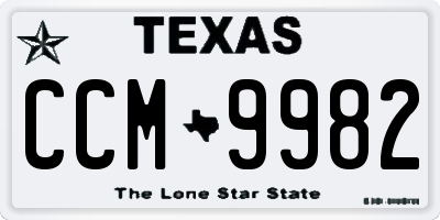 TX license plate CCM9982