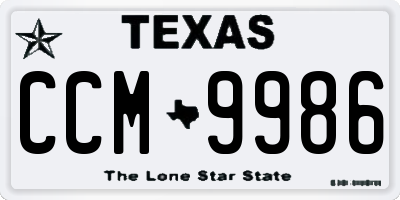 TX license plate CCM9986