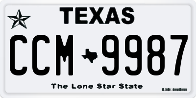 TX license plate CCM9987
