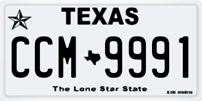 TX license plate CCM9991