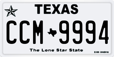 TX license plate CCM9994