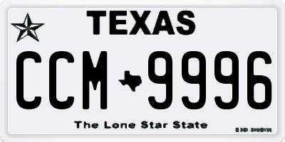 TX license plate CCM9996