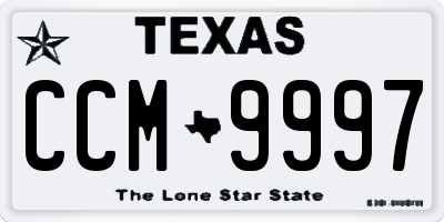 TX license plate CCM9997