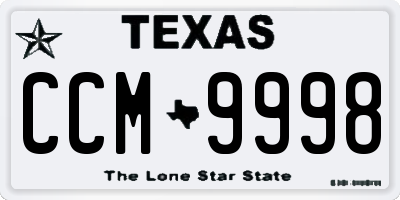 TX license plate CCM9998