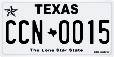 TX license plate CCN0015