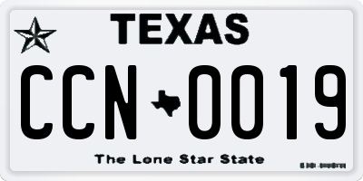 TX license plate CCN0019