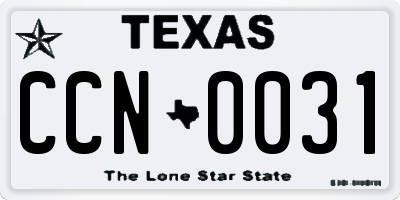 TX license plate CCN0031