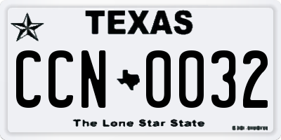 TX license plate CCN0032