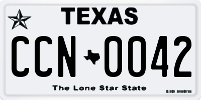 TX license plate CCN0042