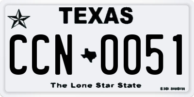 TX license plate CCN0051
