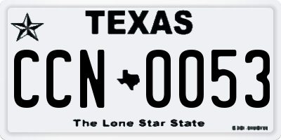 TX license plate CCN0053