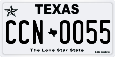 TX license plate CCN0055