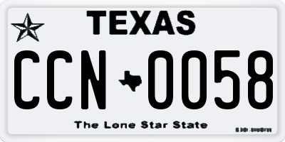 TX license plate CCN0058