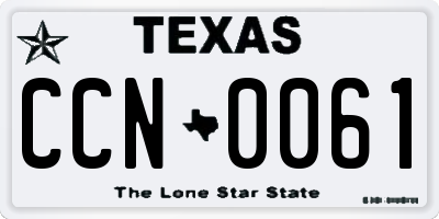 TX license plate CCN0061