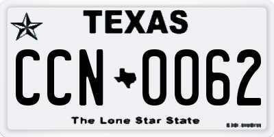 TX license plate CCN0062