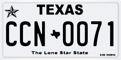 TX license plate CCN0071