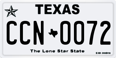 TX license plate CCN0072