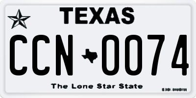 TX license plate CCN0074