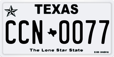 TX license plate CCN0077