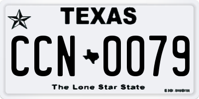TX license plate CCN0079