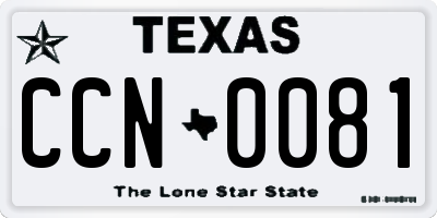 TX license plate CCN0081