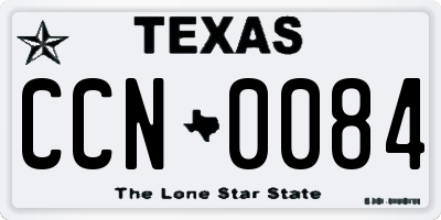 TX license plate CCN0084