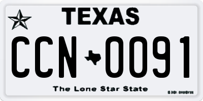 TX license plate CCN0091