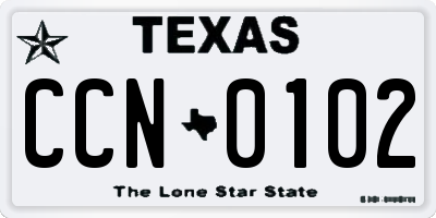 TX license plate CCN0102