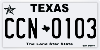 TX license plate CCN0103