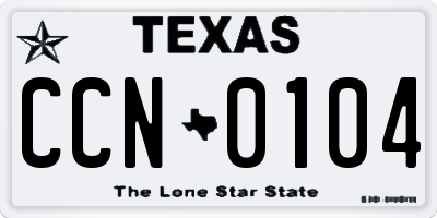 TX license plate CCN0104