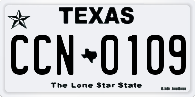 TX license plate CCN0109