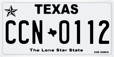 TX license plate CCN0112