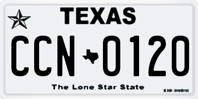 TX license plate CCN0120
