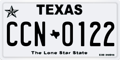 TX license plate CCN0122