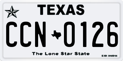 TX license plate CCN0126