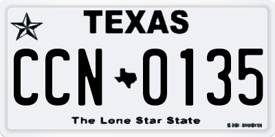 TX license plate CCN0135