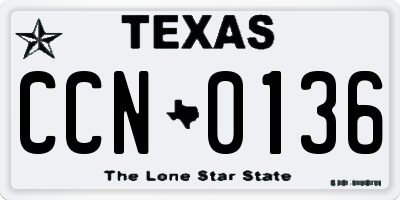 TX license plate CCN0136